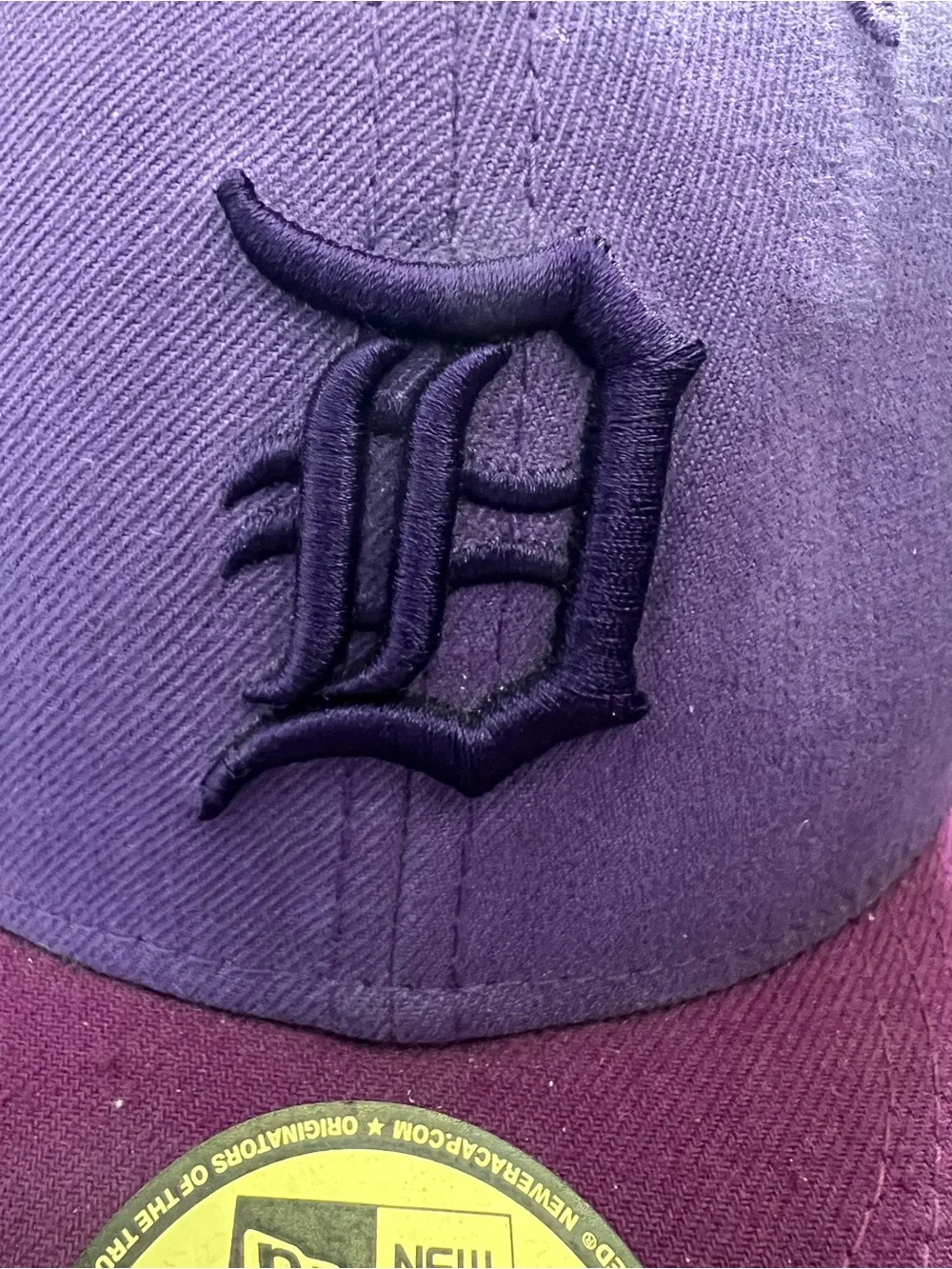 New Era Purple Crown with Magenta Brim Detroit D Fitted Hat